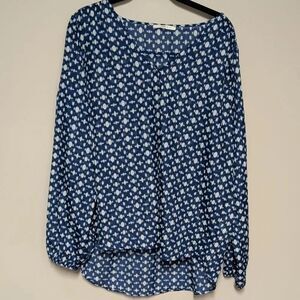 Elegant Navy Polka Dot Blouse
